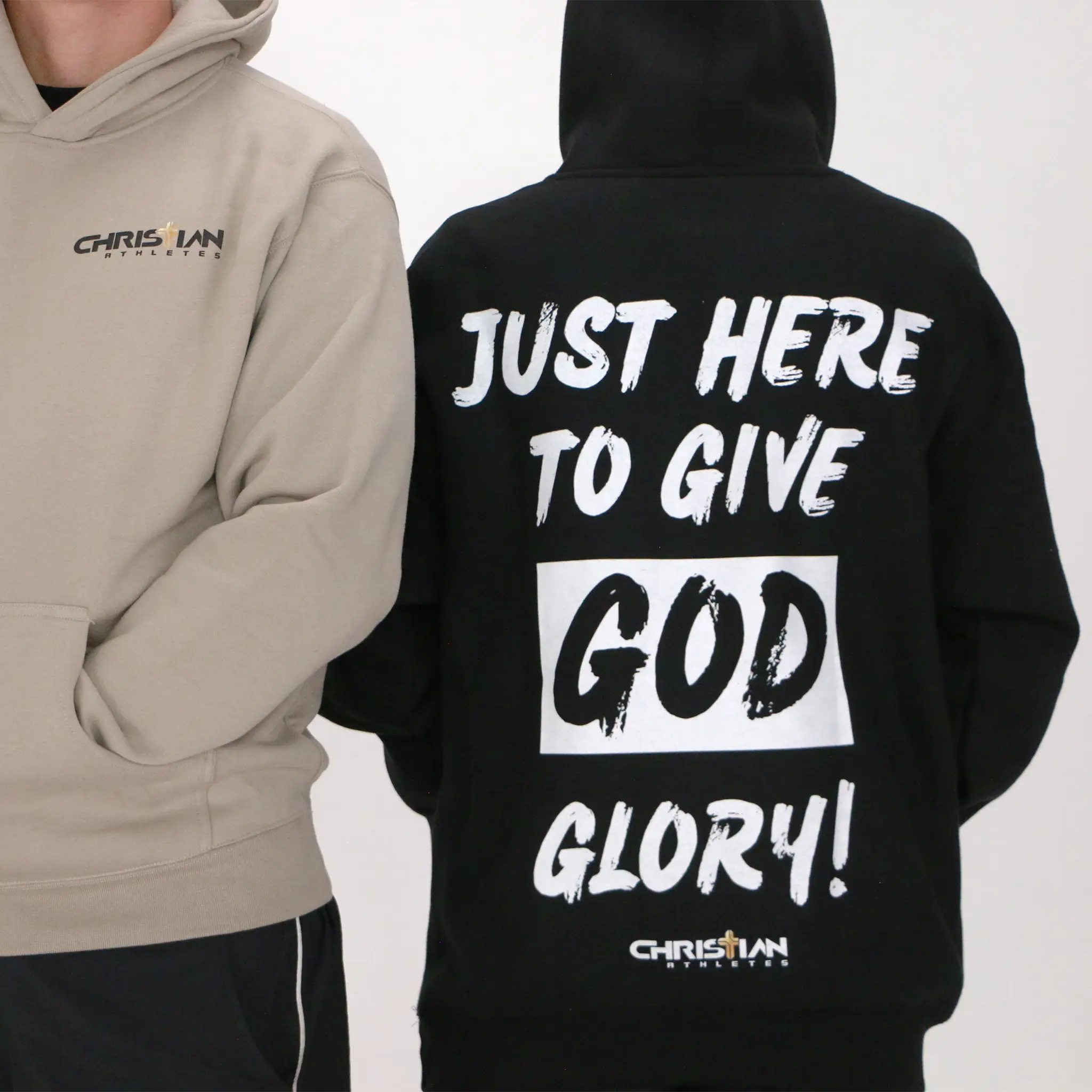 Image of Just Here To Give God Glory Oversized Hoodie Black